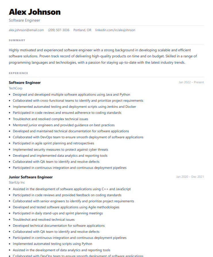 Minimal template preview
